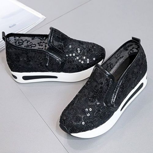 Baskets En Maille Brode Florale Pour Femme,Chaussures  Talons Confortables Et Dcontractes - 35