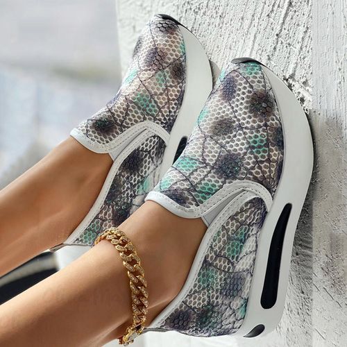 Baskets En Maille Brode Florale Pour Femme,Chaussures  Talons Confortables Et Dcontractes - 42