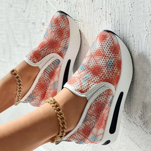 Baskets En Maille Brode Florale Pour Femme,Chaussures  Talons Confortables Et Dcontractes - 40