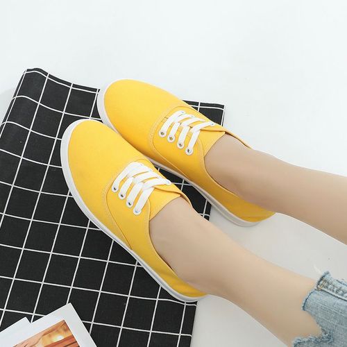 Baskets En Toile  Lacets Sans Talons Pour Femmes,Chaussures Colombiennes,Appartements Dcontracts,Mocassins Fminins,Blanc,Rouge,Coren,tudiant,2022 - 40