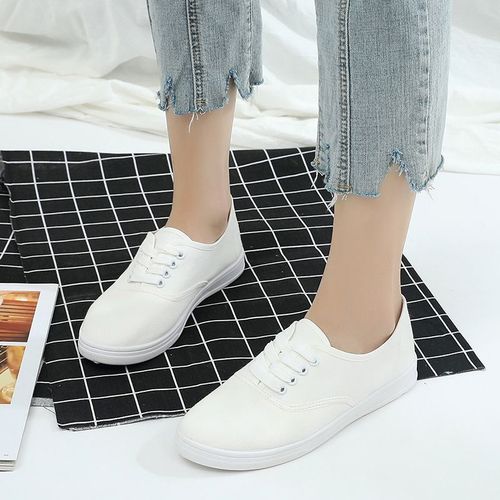 Baskets En Toile  Lacets Sans Talons Pour Femmes,Chaussures Colombiennes,Appartements Dcontracts,Mocassins Fminins,Blanc,Rouge,Coren,tudiant,2022 - 40