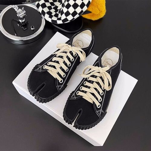 Baskets En Toile Tabi Pour Femmes,Chaussures Plates Fendues,Chaussures Basses,Sabot De Over,Chaussures Dcontractes, - 34