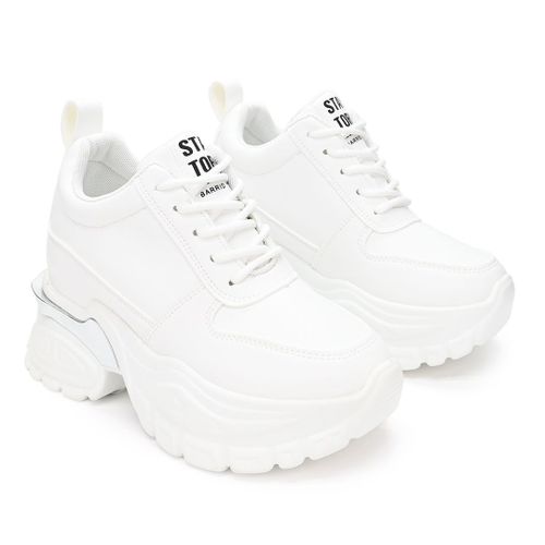 Baskets Femme,  Plateforme, Ps098, Blanc 38 Eu