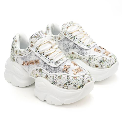 Baskets Femme,  Plateforme, Ps099, Blanc 38 Eu