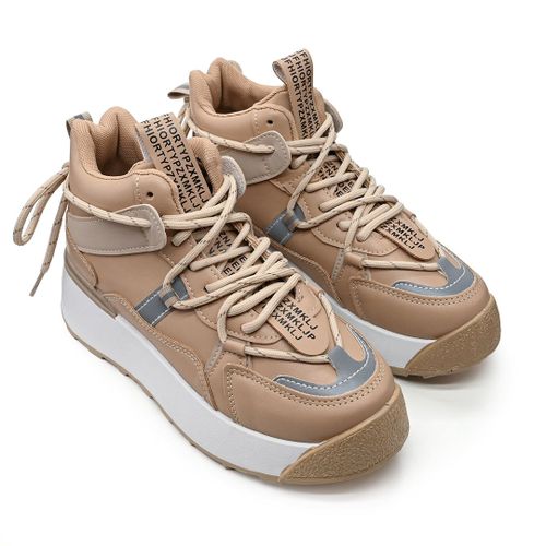 Baskets Femme  Talons Hauts, En Cuir cologique, Ps086, Kaki 39 Eu