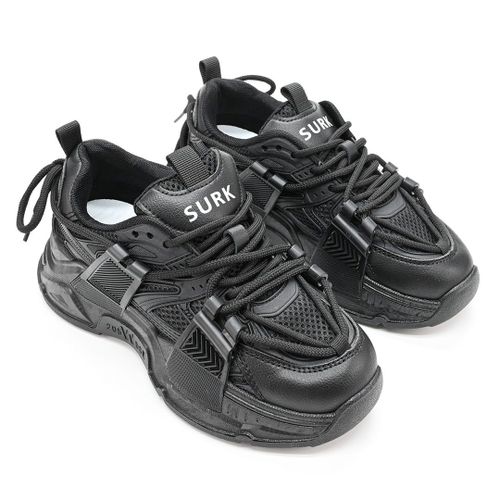 Baskets Femme, Avec Inserts En Mesh, Ps095, Noir 38 Eu