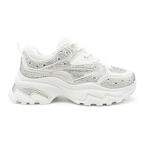 Baskets Femme, En Cuir Sud, Ps044, Blanc 38 Eu