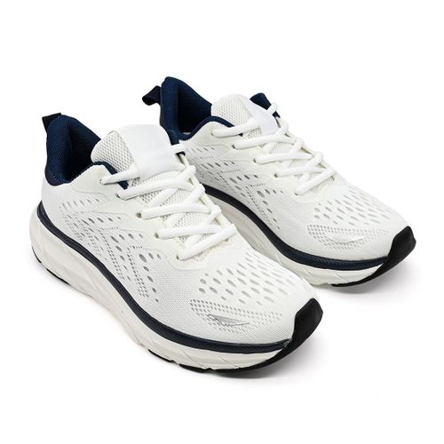 Baskets Femme, En Textile, Ps052, Blanc Avec Bleu 40 Eu