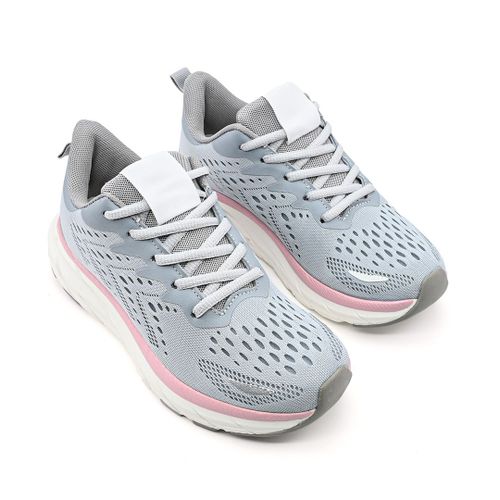 Baskets Femme, En Textile, Ps052, Gris Avec Rose 39 Eu