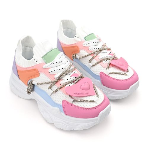 Baskets Femme, Ps031, En Textile, Multicolore 40 Eu