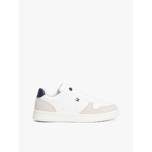 Baskets Multitextures  Drapeau Low Cut Lace-Up Sneaker/Grey/White/Blue - 37