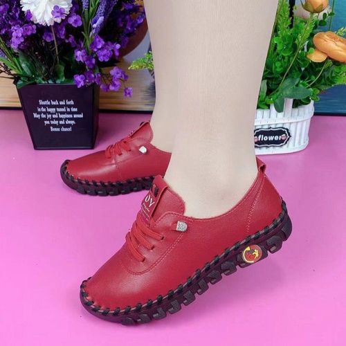 Baskets Plates En Cuir  Lacets Pour Femmes,Chaussures  Plateforme,Mocassins  Enfiler,Chaussure Vertbrale Dcontracte,Printemps, - 38