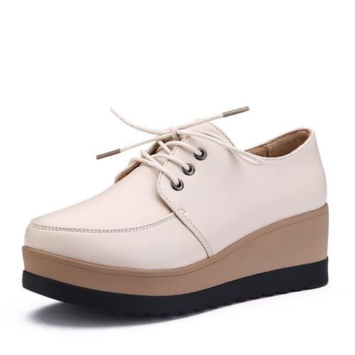 Baskets Plates En Cuir  Lacets Pour Femmes,Mocassins  L'offre Elles Compenses,Chaussures Dcontractes,Marque,2022 - 35