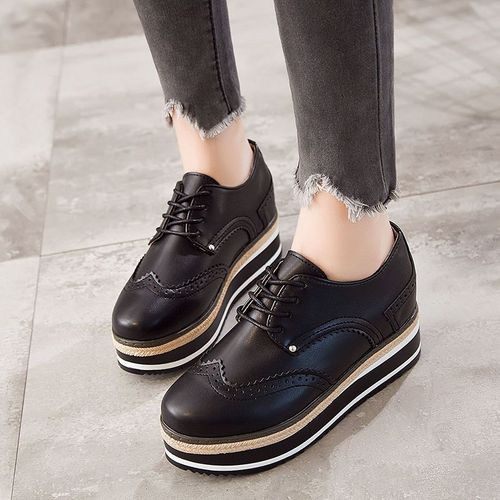 Baskets Plates En Cuir  Lacets Pour Femmes,Mocassins  L'offre Elles Compenses,Chaussures Dcontractes,Marque,2022 - 40