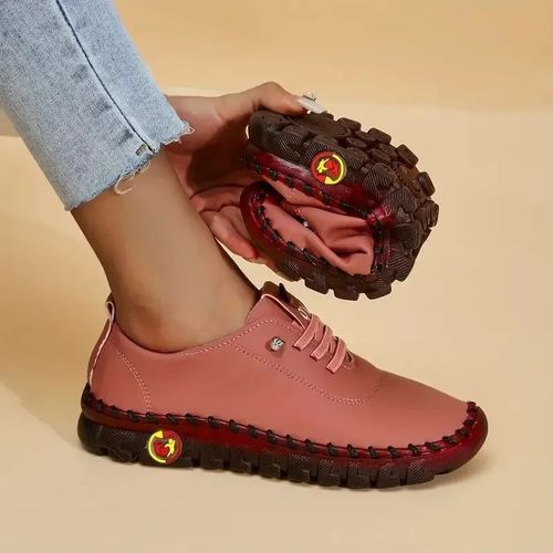 Baskets Plates En Cuir  Lacets Pour Femmes,Mocassins Dcontracts,Confortables,Colonne Vertbrale,Chaussures,Printemps,2024 - 40