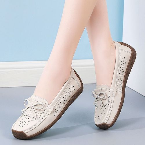 Baskets Plates En Cuir  Plateforme Pour Femmes,Mocassins Dcontracts,Chaussures Spinales Noires,Bas Prix,Printemps, - 39