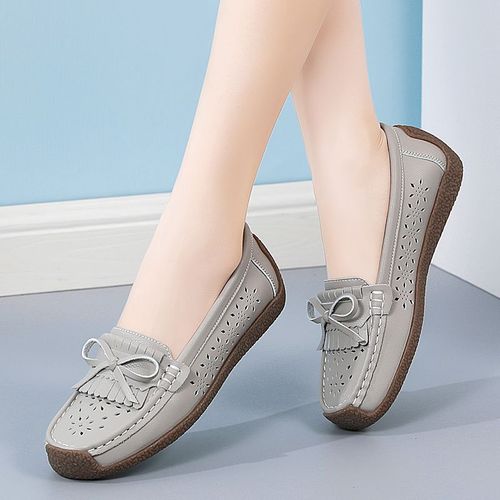 Baskets Plates En Cuir  Plateforme Pour Femmes,Mocassins Dcontracts,Chaussures Spinales Noires,Bas Prix,Printemps, - 36