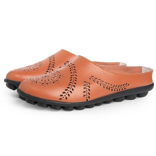 Baskets Rondes Dcontractes Pour Femme,Chaussures Plates Et Ajoures,Mocassins  Enfiler,Couleur Unie,Grande Taille,t 2023 - 40