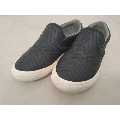 Baskets Slip-On Fille Etoiles Brodees Noir Vertbaudet - Pointure 32