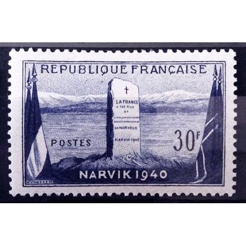 Bataille De Narvik En 1940 - 12me Anniversaire - 30f (Impeccable N 922) Neuf** Luxe (= Sans Trace De Charnire) - Cote 4,00 - France Anne 1952 - N11107