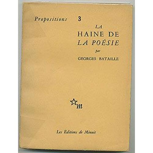 La Haine De La Posie   de georges bataille