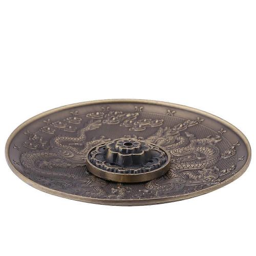 Bton D'encens En Alliage De Zinc Titulaire D'encensoir  Motif De Dragon Plaque D'encensoir Pour Temple De Chambre  Coucher (Bronze)