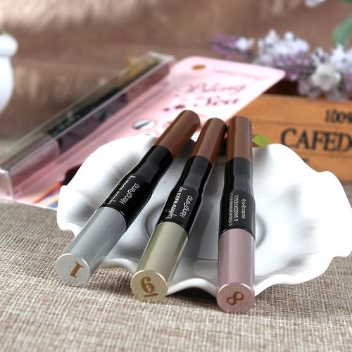 Bton D'ombre En Soie  Double Tte, Crayon  Sourcils Impermable, Lustre Nacr  Double Usage, Ne Tache Pas
