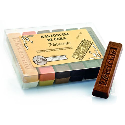 12 Xbton De Cire Couleur Teck