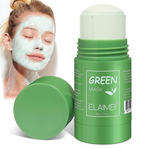 Bton De Masque Nettoyant Au Th Vert, Masque Solide, Boue Nettoyante En Profondeur, Masque Facial Au Th Vert, Dissolvant De Points Noirs, Anti-Acn