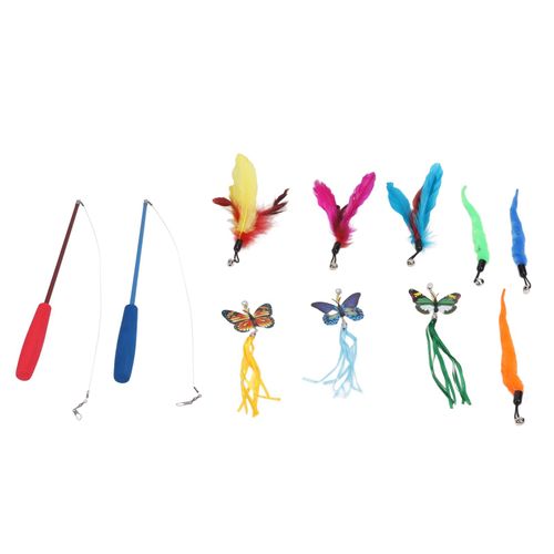 Baton De Plumes De Chat Amusant, Interactif, Epais Et Leger, Jouet Pour Chats De Compagnie