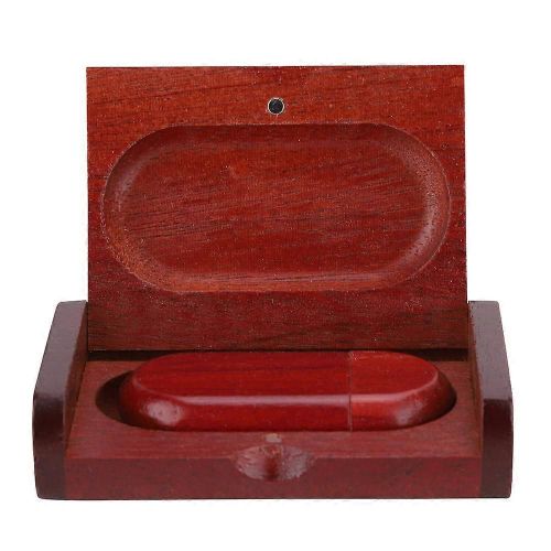 Bton de stockage ovale en bois de palissandre USB 2.0 Flash Memory Drive avec bote U Disque 8 Go