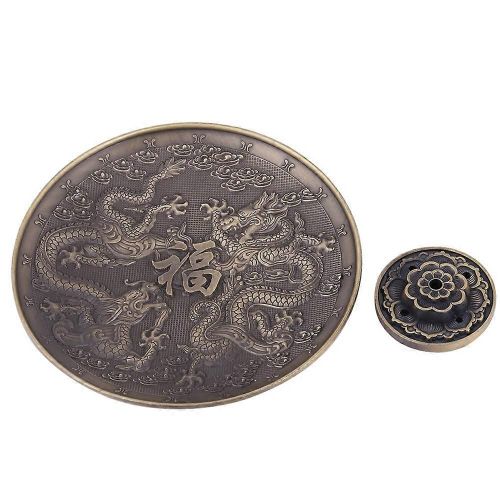 Bton DEncens En Alliage De Zinc Titulaire DEncensoir  Motif De Dragon Plaque DEncensoir Pour Temple De Chambre  Coucher (Bronze)