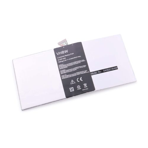 Batterie 8150mAh (3.8V) vhbw pour netbook Pad Tablet Asus Transformer TF70, TF701T, K00C comme C12P1305, C12-P1305.