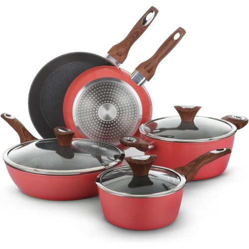 Batterie De Casseroles 5 Pices Corail D'or, Accessoires Cuisine[L1021]