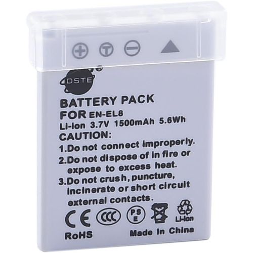 Batterie de rechange compatible avec Nikon EN-EL8 Coolpix P1 P2 S1 S2 S3 S5 S6 S7 S8 S9 S50 S51 S52 Cool-Station MV-11 MV-121