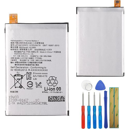 Batterie De Rechange Lip1621erpc Compatible Avec Sony Xperia X Xperia L1 F5121 F5122 G3312 Avec Outils