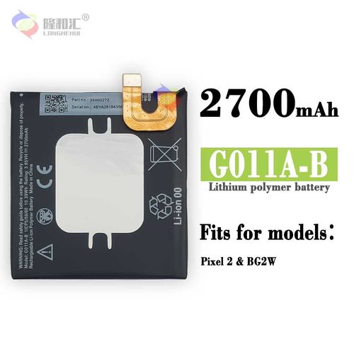 Batterie De Remplacement,Convient Pour Google Google Pixel 2/Bg2w Batterie De Tlphone Portable A Noyau D'origine Haute Capacit G011a-B Carte lectrique Intgre