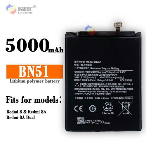 Batterie De Remplacement,Convient Pour La Batterie De Tlphone Portable Miui Xiaomi Redmi 8 Redmi 8a Dual Bn51 5000mah Batterie Intgre