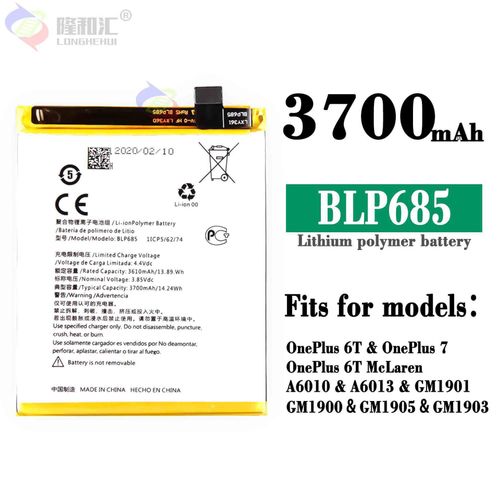 Batterie De Remplacement,Convient Pour La Batterie De Tlphone Portable Oneplus 6t One Plus 6t/1 + 7 1 + 6t Batterie De Tlphone Portable Blp685