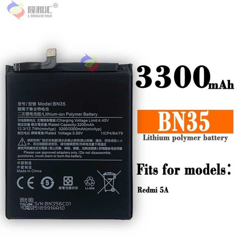 Batterie De Remplacement,Convient Pour La Batterie De Tlphone Portable Redmi 5a Nouvelle Batterie Intgre Miui Xiaomi Redmi 5a Bn35 De Grande Capacit