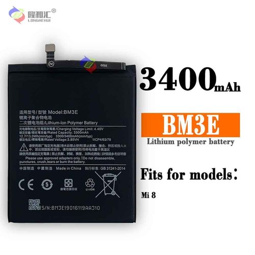 Batterie De Remplacement,Convient Pour Miui Xiaomi Mi 8 Mi8 Batterie De Tlphone Portable Bm3e Tableau lectrique Intgr Batterie Au Lithium Neutre De Grande Capacit