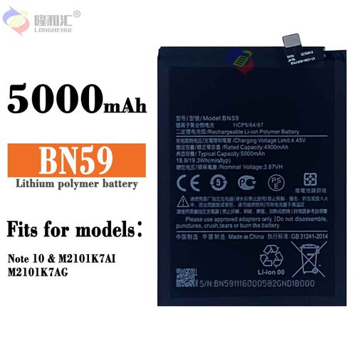 Batterie De Remplacement,Convient Pour Miui Xiaomi Redmi Note 10 Batterie De Tlphone Portable Bn59 Batterie De Tlphone Portable