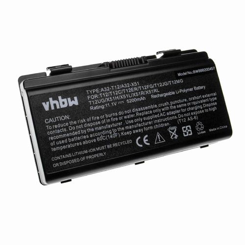 Batterie de remplacement vhbw pour Asus A32-XT12 pour ordinateur portable (5200mAh, 11.1V, Li-Polymer)