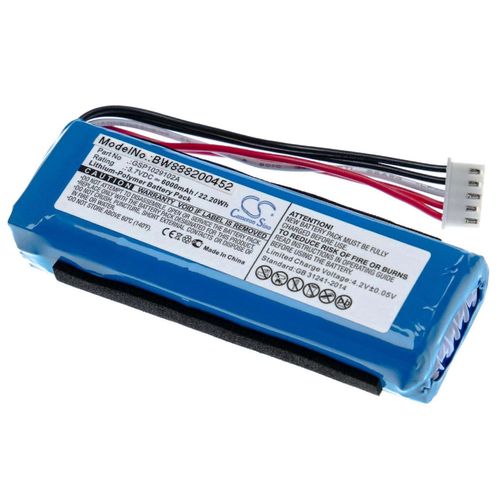 Batterie de remplacement vhbw pour JBL GSP1029102A (version 2) pour haut-parleurs (6000 mAh, 3,7 V, Li-polymre)