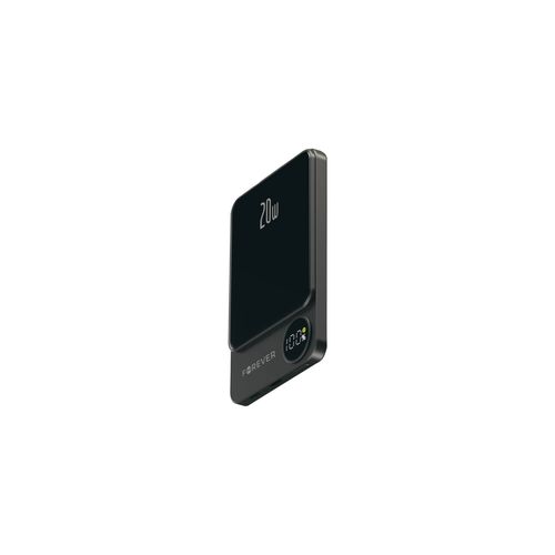 Batterie De Secours 5.000 Mah Magsafe - Induction 15w Out + Usb-C In / Out 20w - Affichage Digital - Noire - Forever
