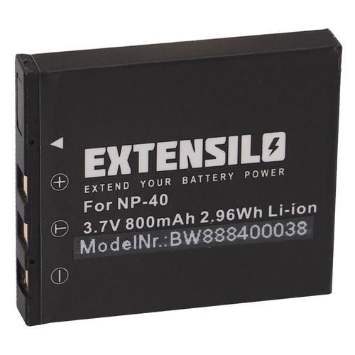 Batterie EXTENSILO compatible avec les appareils photo Fujifilm FinePix V10, J50, F818, F-610, F-700, Z-1, F650, -F810, Z1, F810, F710, F700 (800 mAh, 3,7 V, Li-Ion)