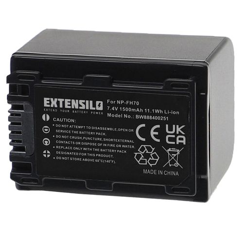 Batterie EXTENSILO compatible avec les camras Sony DR-SR10D, HDR-CX12E, DCR-SR85, HDR-CX6, DCR-SR90E, HDR-CX6EK, HDR-CX11E, HDR-CX12 (1500 mAh, 7.4 V, Li-Ion)