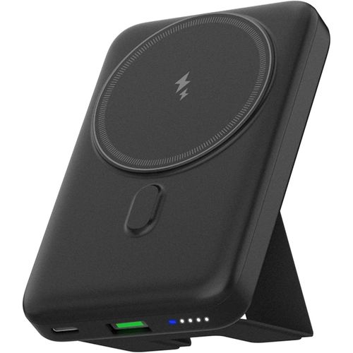 Batterie Externe 10000mah Magntique, Charge Rapide Sans Fil, Banque D'alimentation Pliable Avec Port Usb-C Pd 20w, Compatible Iphone 14/13/12 Plus/Mini Et Autres Appareils- Noir[Pow11488]