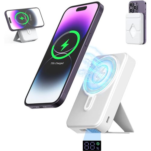 Batterie Externe 10000mAh, Power Bank Chargeur Portable, Magnétique