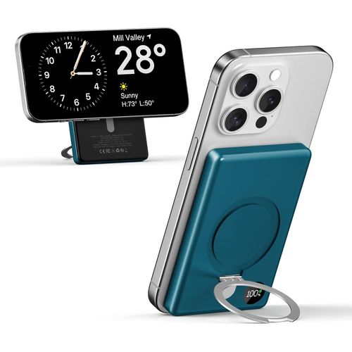 Batterie Externe Mag-Safe 10000mah, Batterie Externe Induction Magnetique Pd 20w Power Bank Charge Rapide Usb C Input & Output Compatible Avec Iphone 15 Plus/Pro/Pro , Iphone 14/13/12 - Bleu[X702]